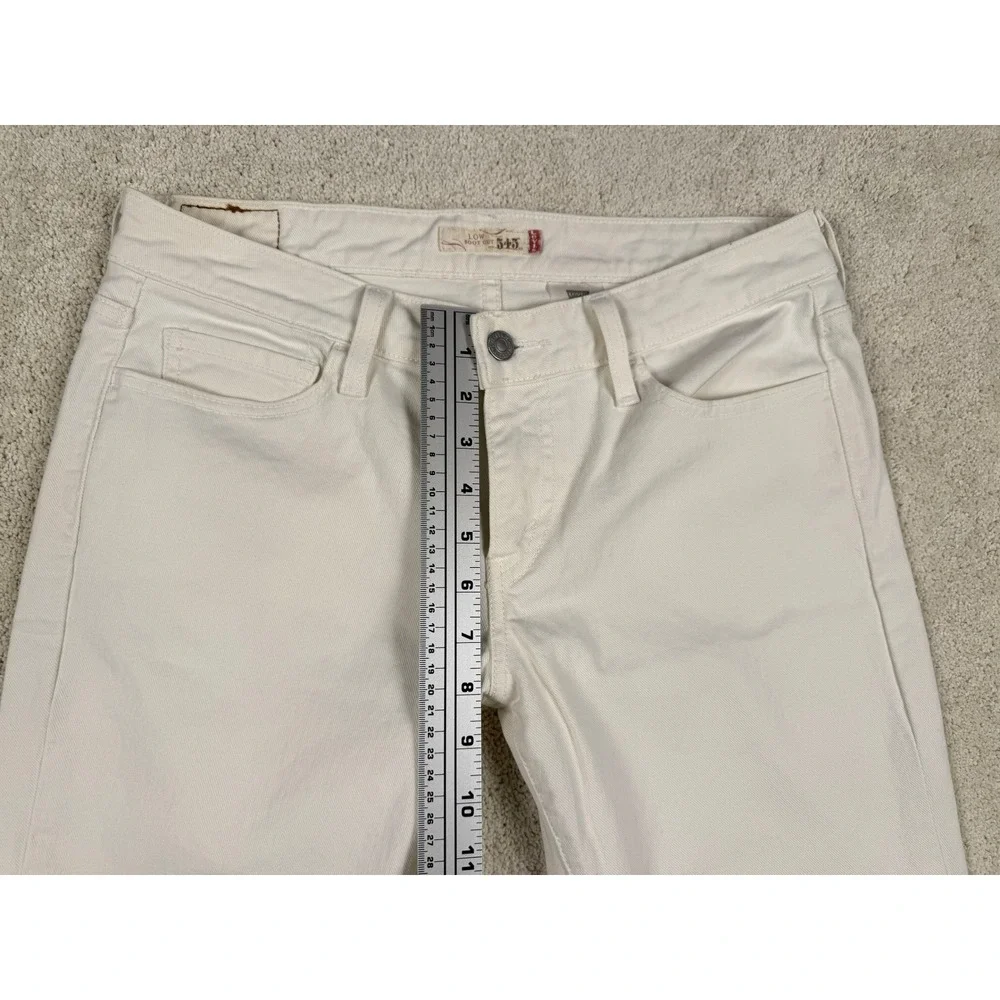 LEVI'S Women's 545 Low Rise Boot Cut White Denim Jeans Sz 8M (30x28) #1439